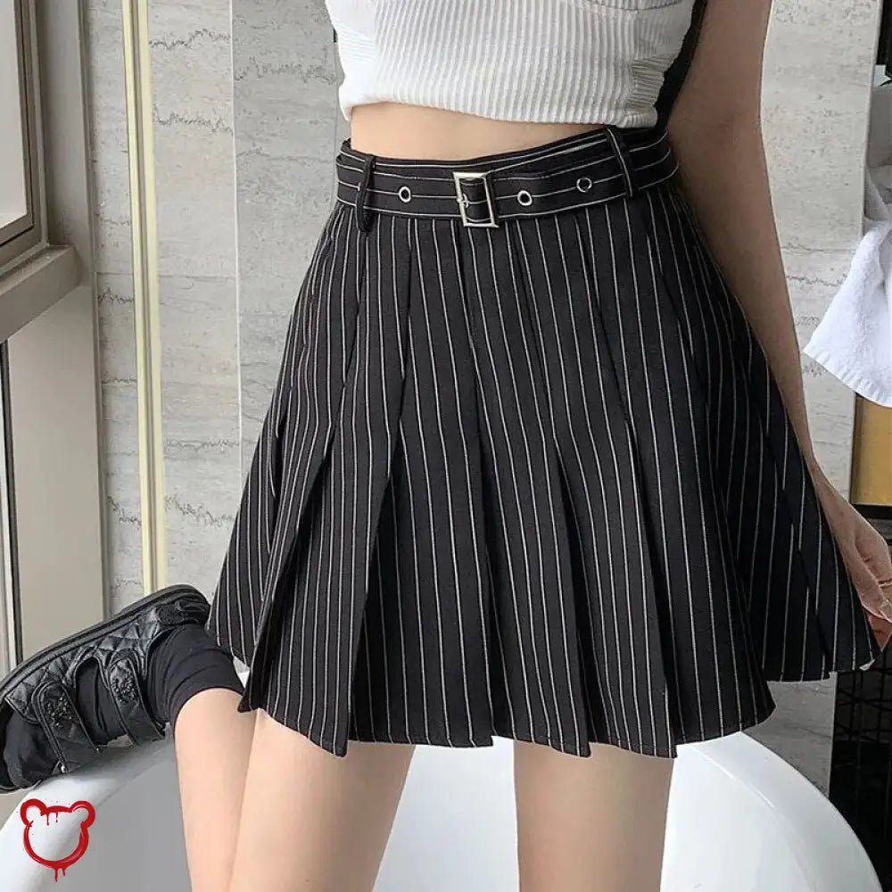 Pleated Pinstripe Mini Skirt - The Cursed Closet