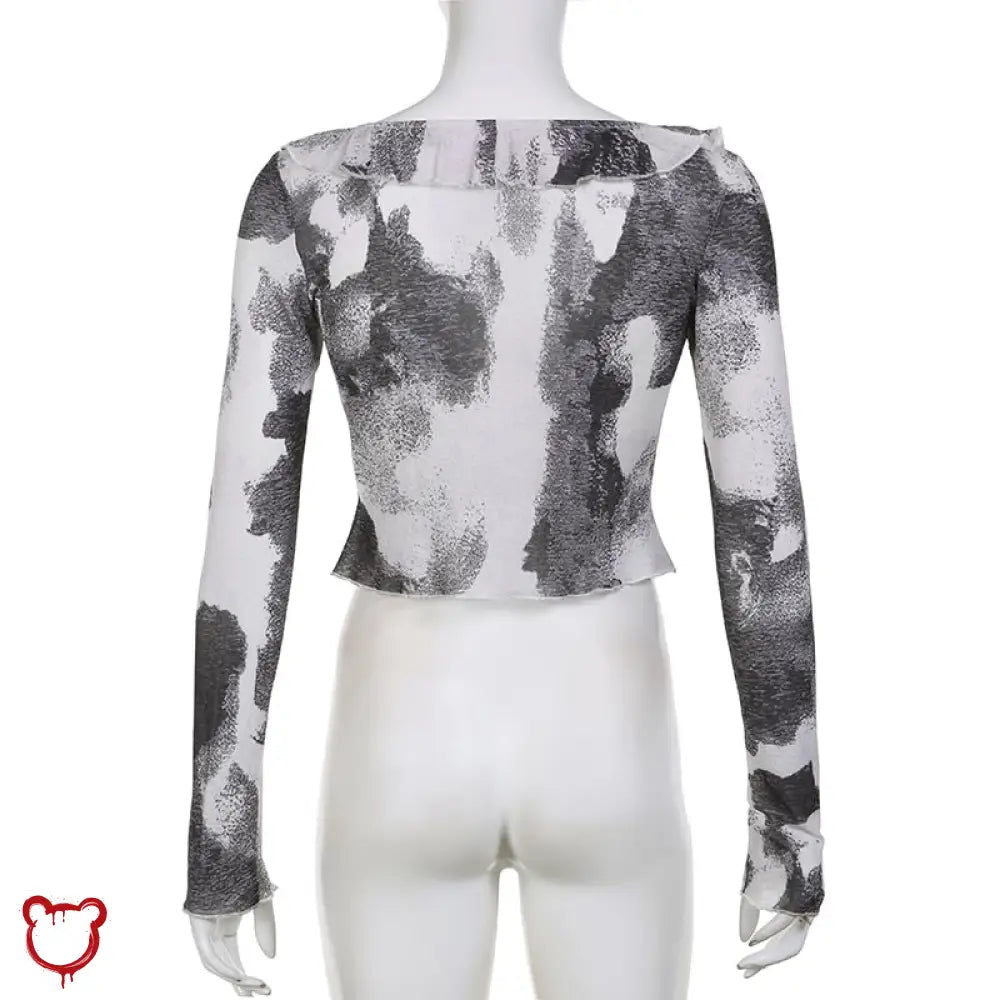Psycho' Black Tie Dye Top - The Cursed Closet