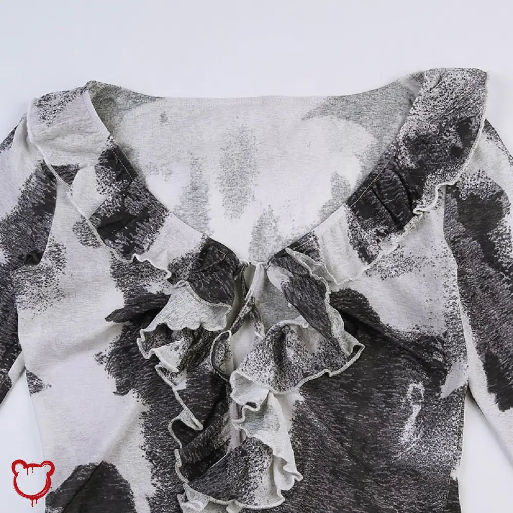 Psycho' Black Tie Dye Top - The Cursed Closet