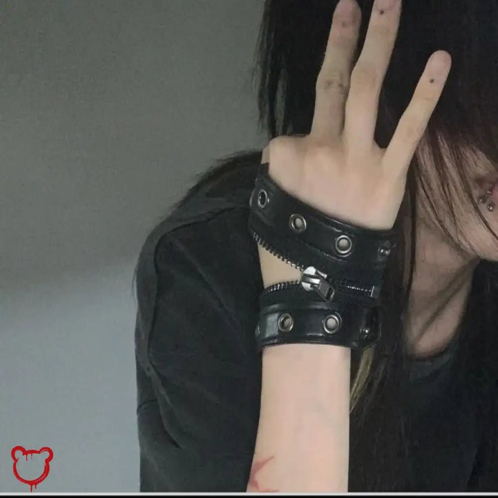PU Leather Zip Bracelet - The Cursed Closet
