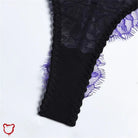 Purple Black Lace Lingerie Set Clothing