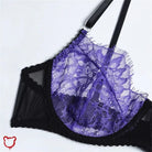 Purple Black Lace Lingerie Set Clothing