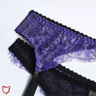 Purple Black Lace Lingerie Set Clothing