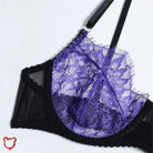 Purple Black Lace Lingerie Set Clothing