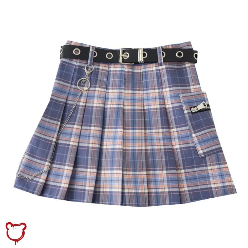 Purple Grunge Plaid Skirt - The Cursed Closet