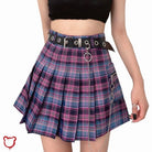 Purple Grunge Plaid Skirt - The Cursed Closet