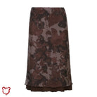Purple/Brown Floral Long Skirt - The Cursed Closet