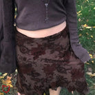 Purple/Brown Floral Long Skirt - The Cursed Closet
