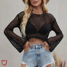 Rebel Black Mesh Beach Sweater - The Cursed Closet