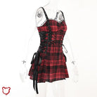 "Rebel Plaid Grunge Dress" - The Cursed Closet