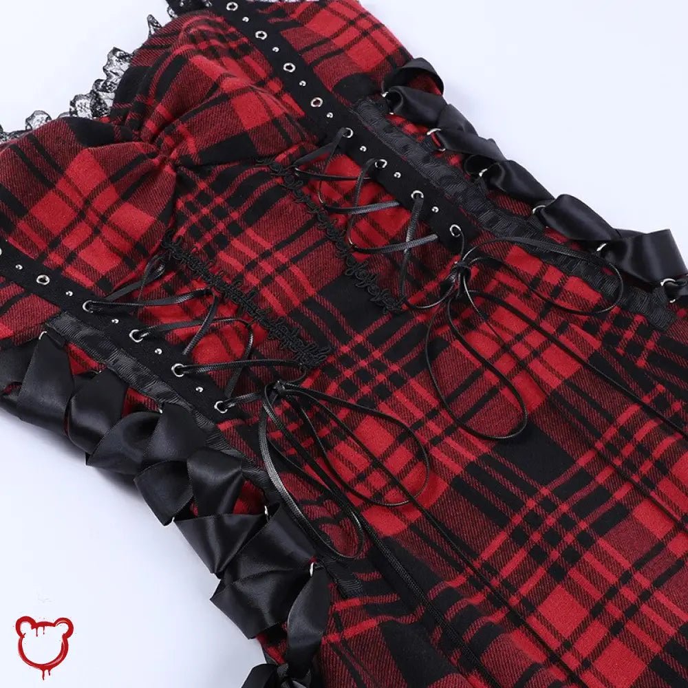 "Rebel Plaid Grunge Dress" - The Cursed Closet