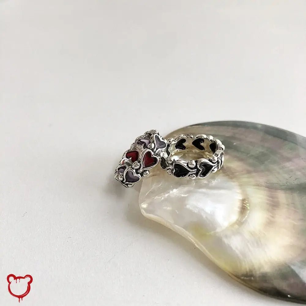 Red and Black Heart Ring - The Cursed Closet
