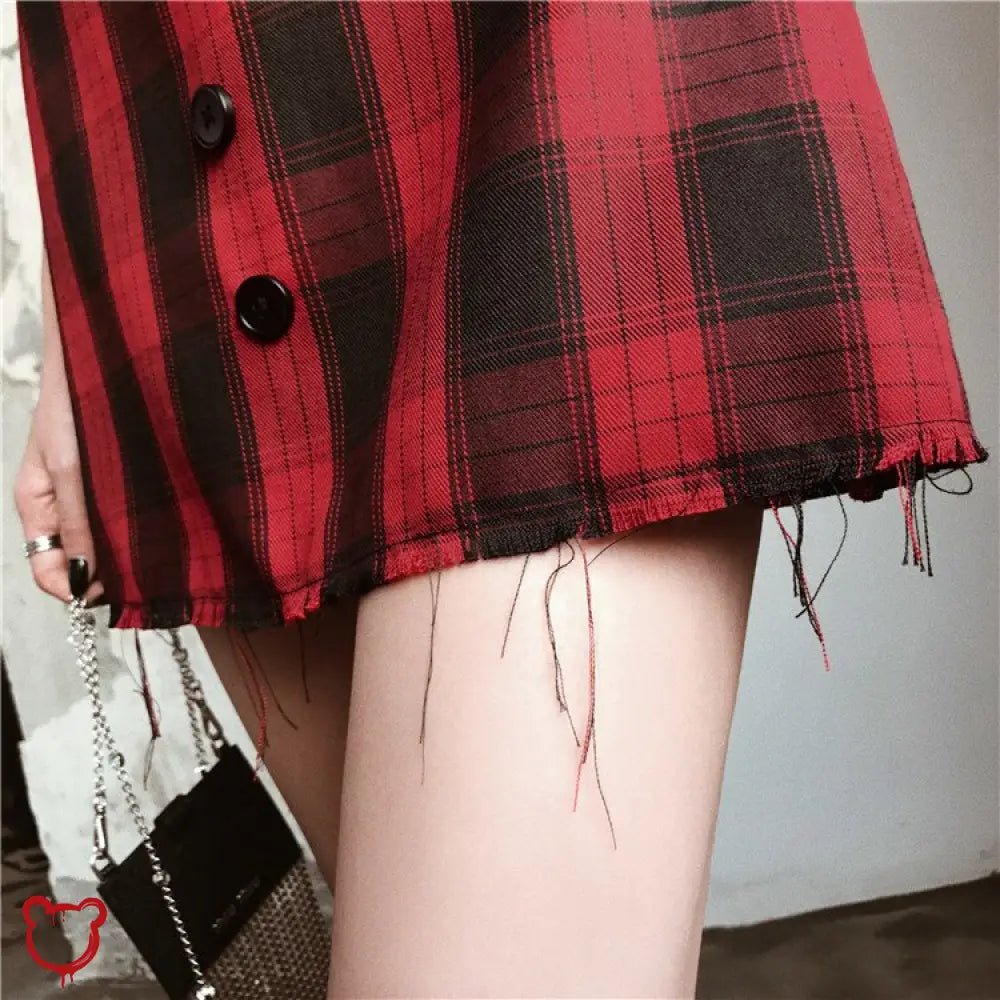 Red Black Plaid Dress - The Cursed Closet