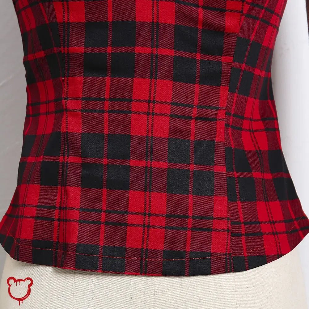 Red Grunge Plaid Top' - The Cursed Closet