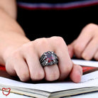 Red/Blue/Black Gothic Stone Ring - The Cursed Closet