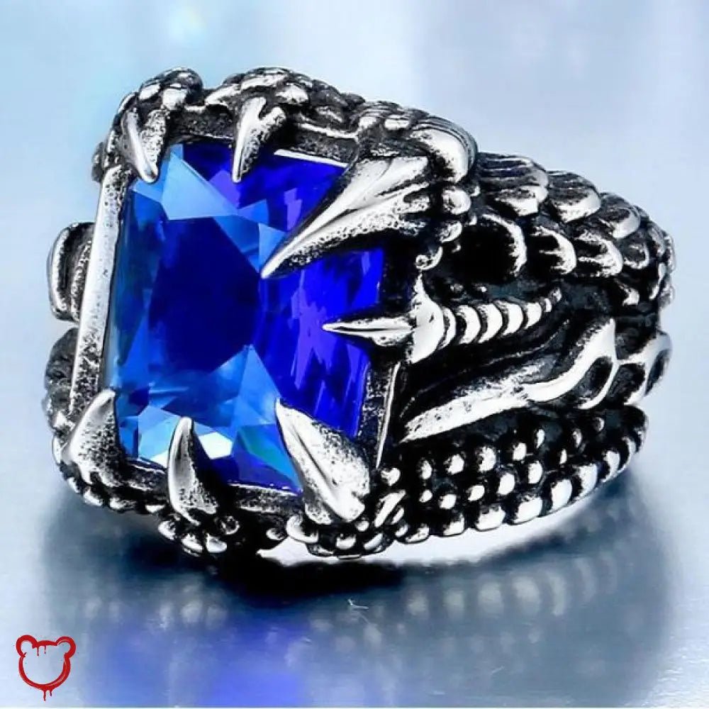 Red/Blue/Black Gothic Stone Ring - The Cursed Closet