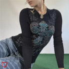 Rhinestone Cross Grunge Top - The Cursed Closet