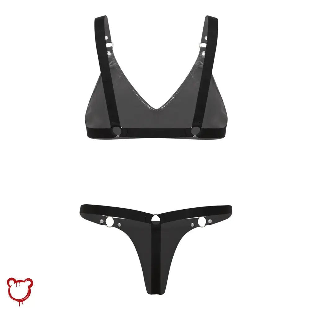 "Riot's PU Leather Bikini Set" - The Cursed Closet