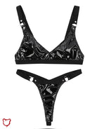"Riot's PU Leather Bikini Set" - The Cursed Closet