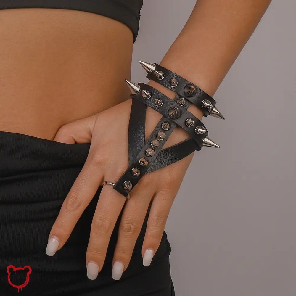 Rivet Wrap Deisel Black Bracelet - The Cursed Closet