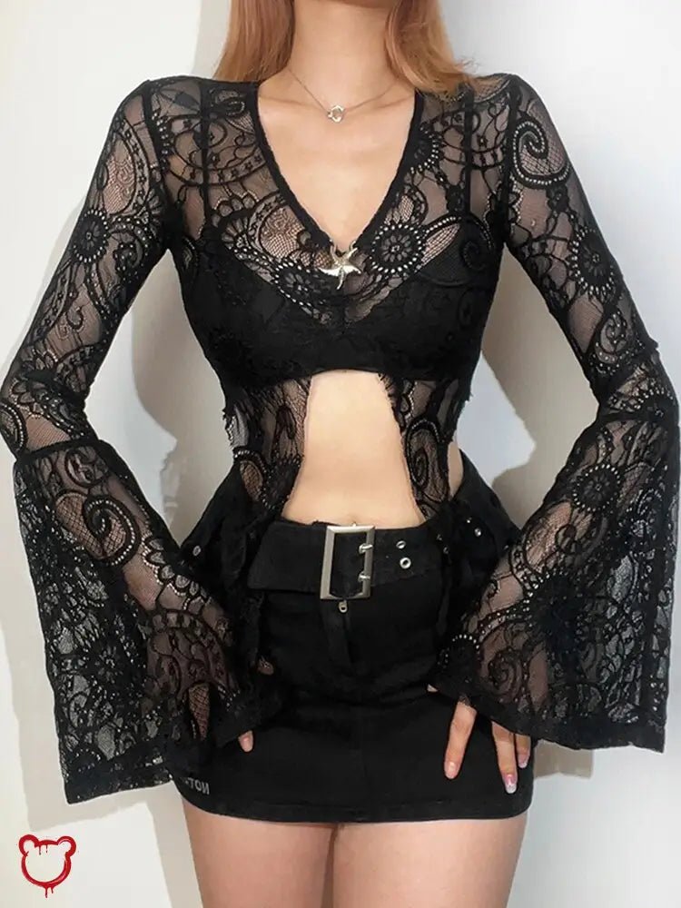 Rock n Roll Gothic Flare Top - The Cursed Closet