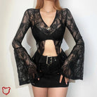 Rock n Roll Gothic Flare Top - The Cursed Closet