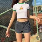 Roll On' Grey/Blue Grunge Cargo Shorts - The Cursed Closet