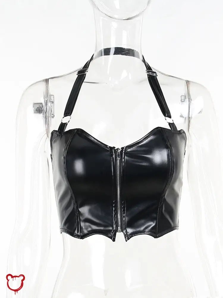 "Saturn Gothic Black Corset Top" - The Cursed Closet