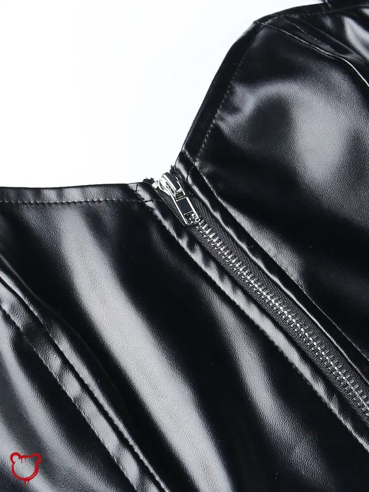 "Saturn Gothic Black Corset Top" - The Cursed Closet