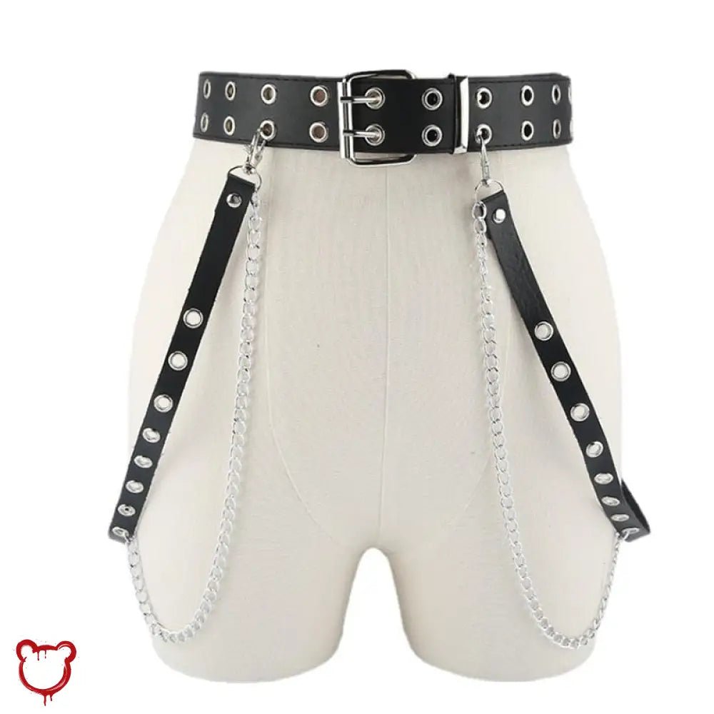 Savage Black Goth Leather Belt - The Cursed Closet