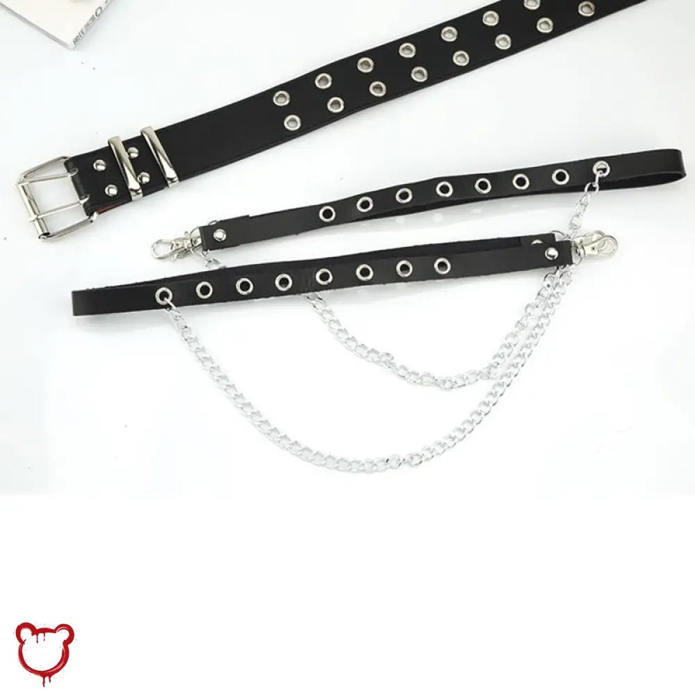 Savage Black Goth Leather Belt - The Cursed Closet