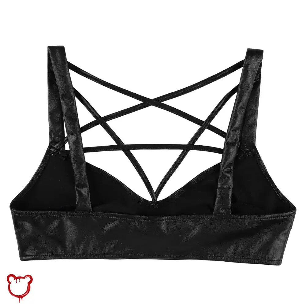 Seductively Sleek Leather Crop Bra - The Cursed Closet