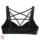Seductively Sleek Leather Crop Bra - The Cursed Closet