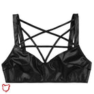 Seductively Sleek Leather Crop Bra - The Cursed Closet