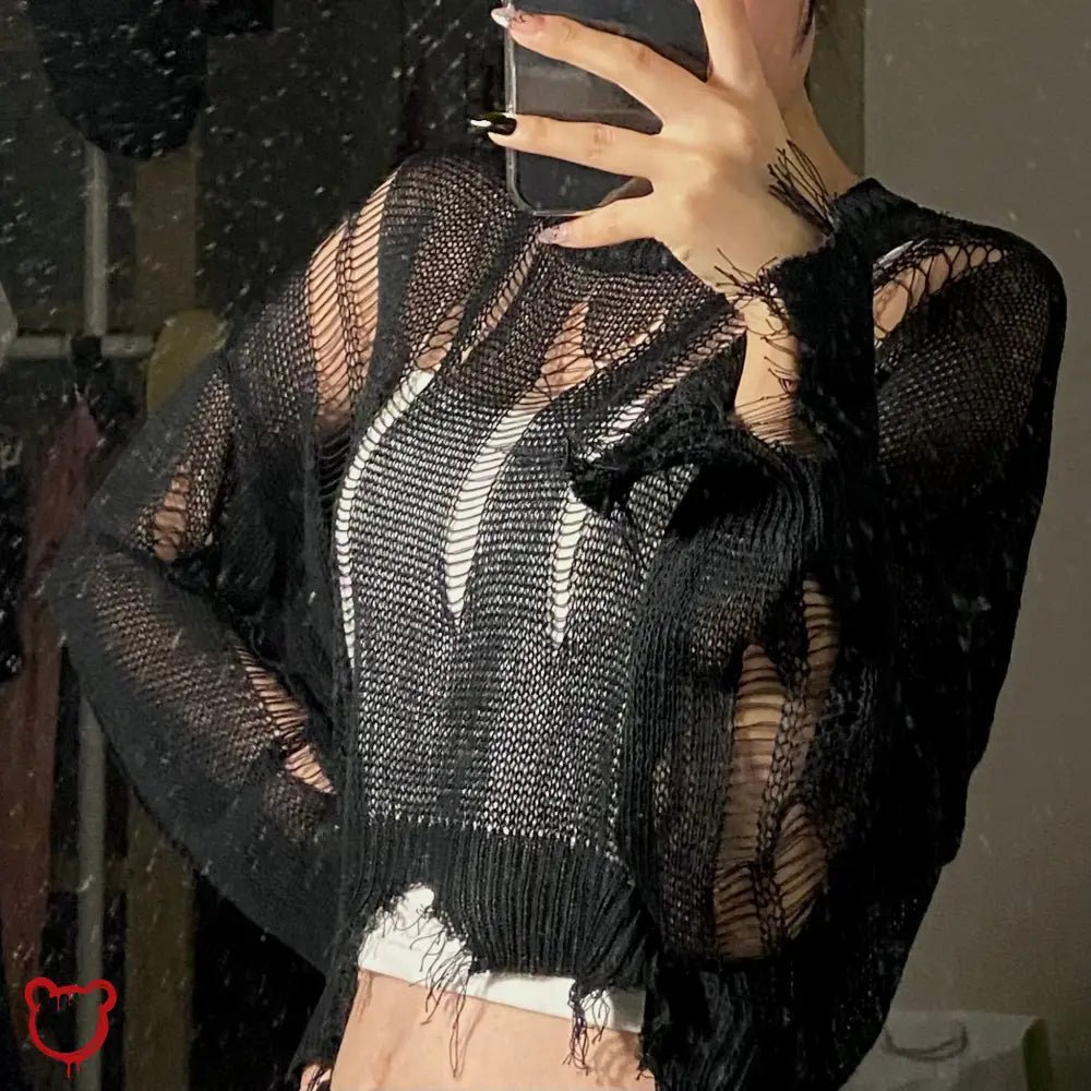 Shadowed Grunge Sweater - The Cursed Closet