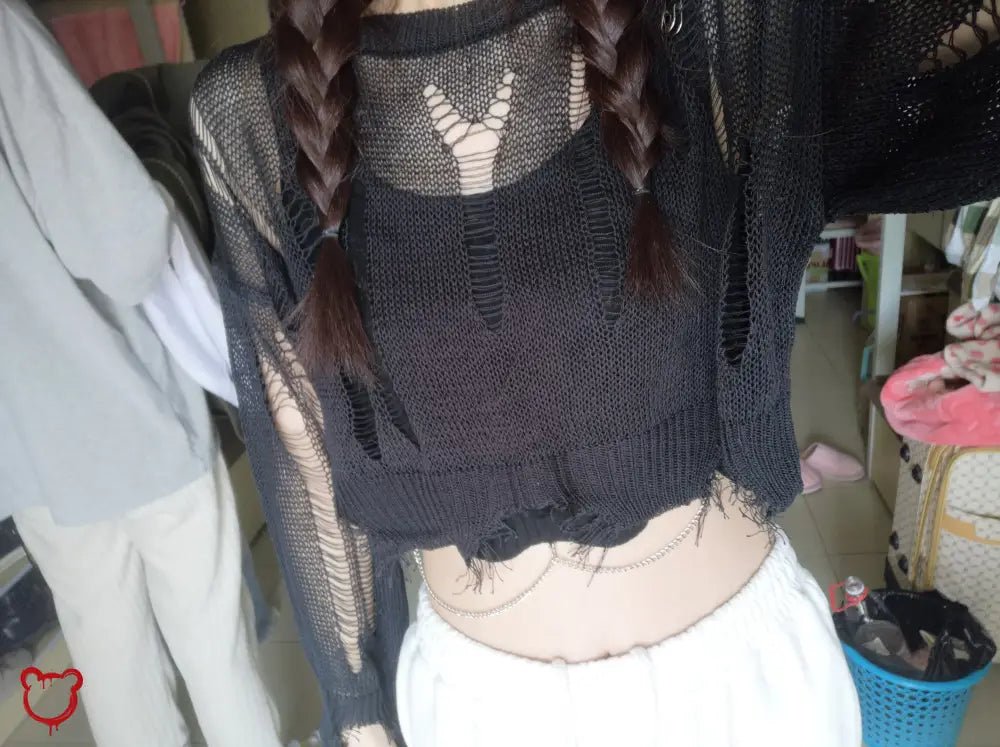 Shadowed Grunge Sweater - The Cursed Closet