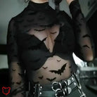See - through Bat Print Playsuit - The Cursed Closet