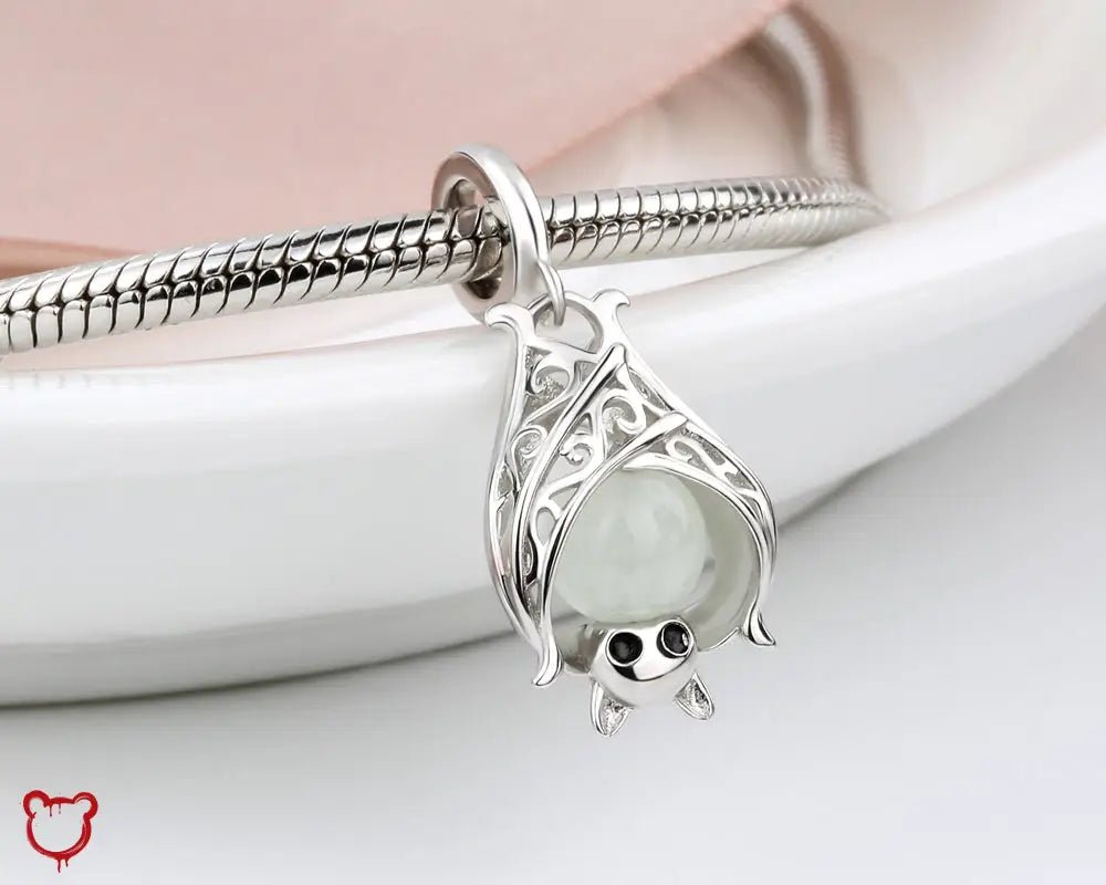 Silver Bat Charm - Glow Dark - The Cursed Closet