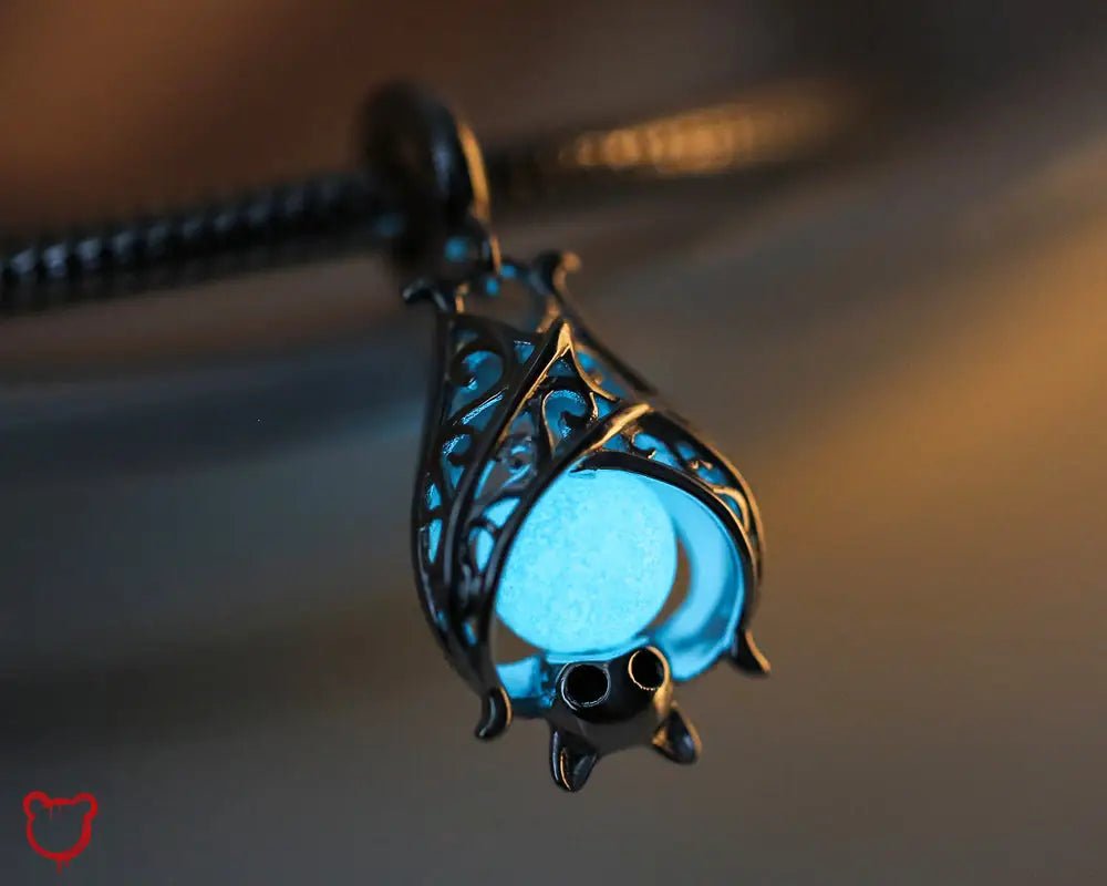 Silver Bat Charm - Glow Dark - The Cursed Closet