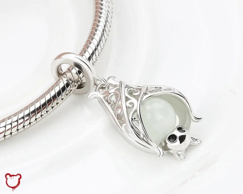 Silver Bat Charm - Glow Dark - The Cursed Closet