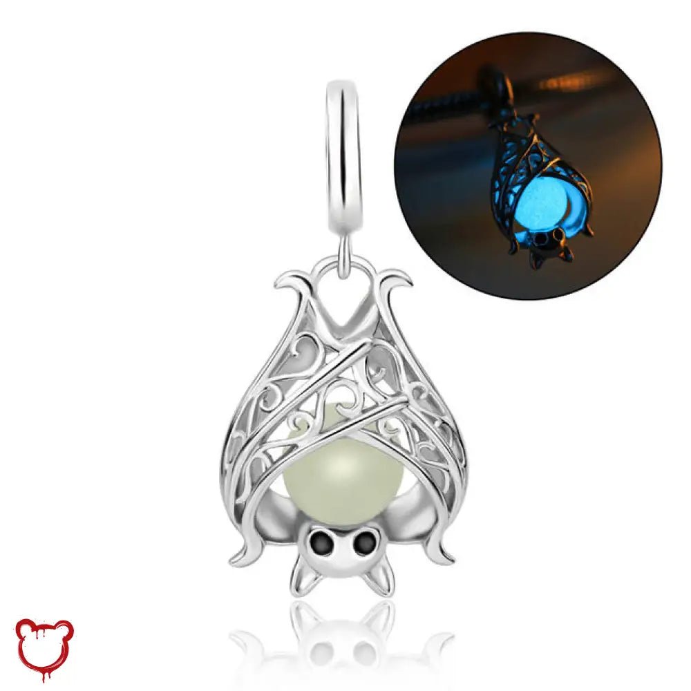 Silver Bat Charm - Glow Dark - The Cursed Closet