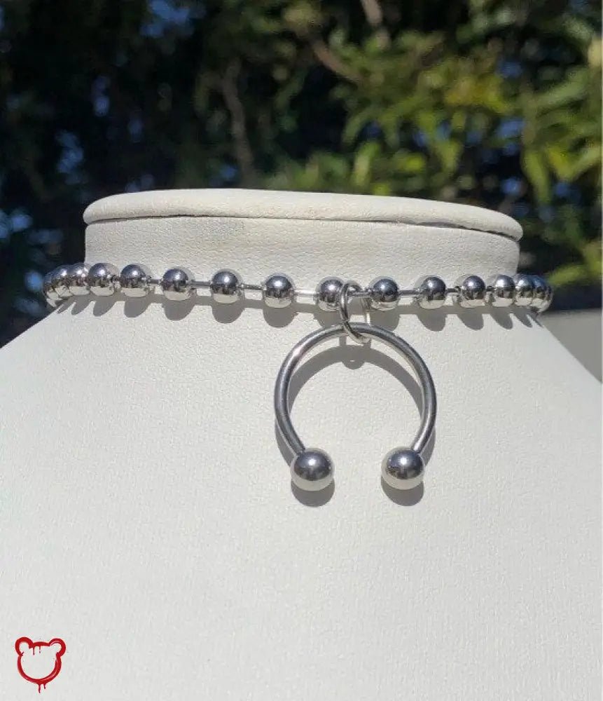 Silver Beads Choker - Sleek Elegance - The Cursed Closet