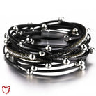 Silver Black Beaded Rope Bracelet - The Cursed Closet