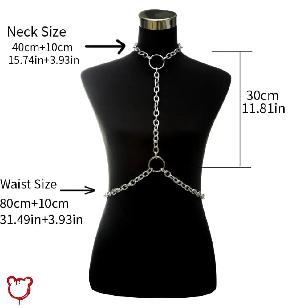 Silver harness body chain - The Cursed Closet