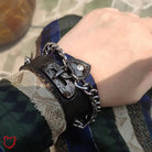 "Silver Heart Goth Chain Bracelet" - The Cursed Closet