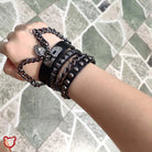 "Silver Heart Goth Chain Bracelet" - The Cursed Closet