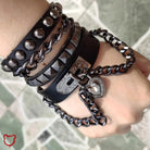 "Silver Heart Goth Chain Bracelet" - The Cursed Closet