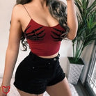 Skeleton Hand Crop Top Clothing