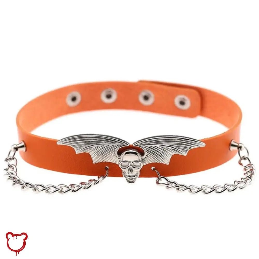 "Skull Bat Choker: Multi - Colored Option" - The Cursed Closet