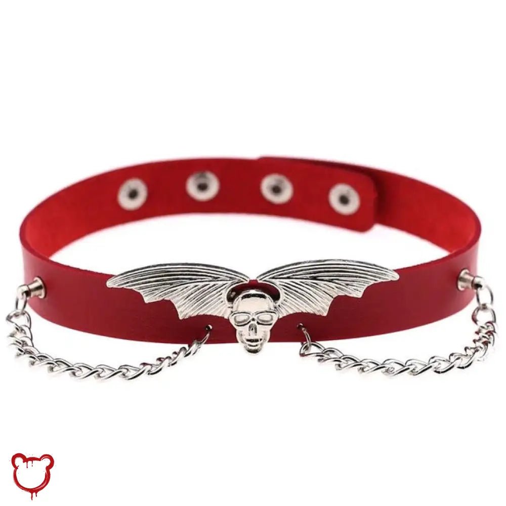 "Skull Bat Choker: Multi - Colored Option" - The Cursed Closet